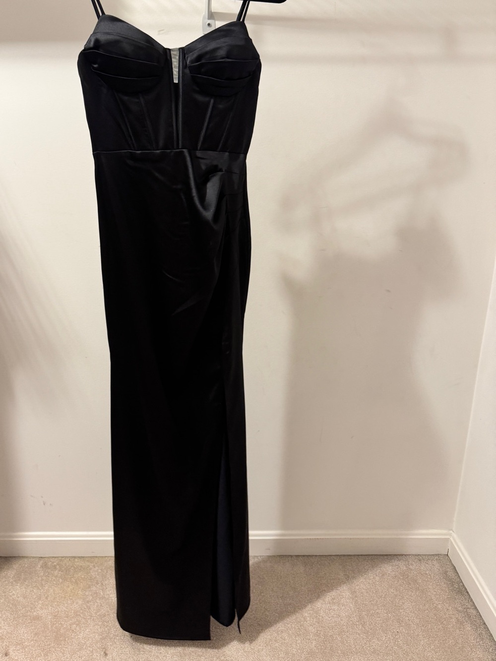Blondie Nites Black Spaghetti-Strap Maxi Dress